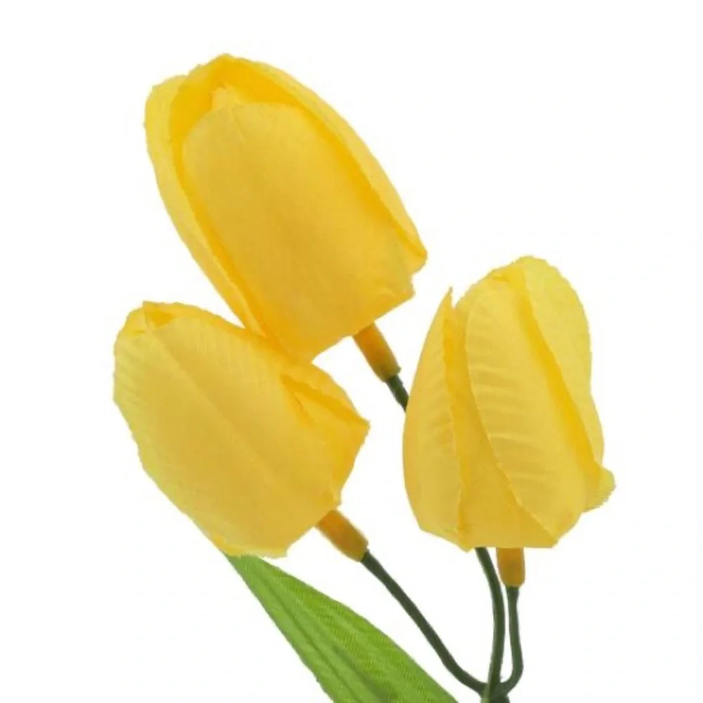Yellow Tulip Bush Artificial Flowers Bouquet Faux Plants by Ashland